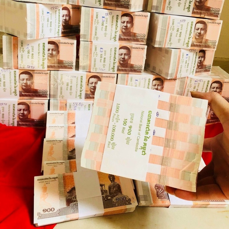 Tờ Tiền Phong Thủy Hình Phật CamPuChia 100 Riels Bình An May Mắn - Lì Xì Tết , Quà Tết