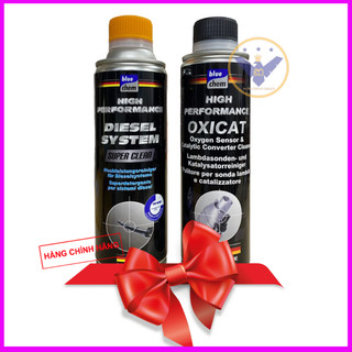 COMBO vệ sinh hệ thống nhiên liệu Diezel + Vệ sinh cảm biến Oxy, bầu lọc khí thải Catalytic Bluechem