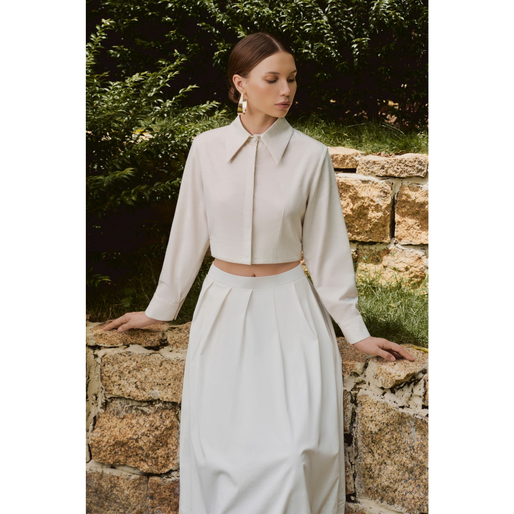 Áo Somi Tay Dài Hở Lủng Cột Eo Nữ AT MODA DE LITA