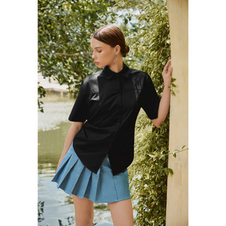 Áo Somi Đen Rút Eo Nữ AT MODA DE LITA