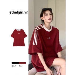 Áo thun tay lỡ unisex thêu logo AP phối 3 rót sọc tay SUPERGENZ - Áo phông nam nữ unisex form rộng ulzzang