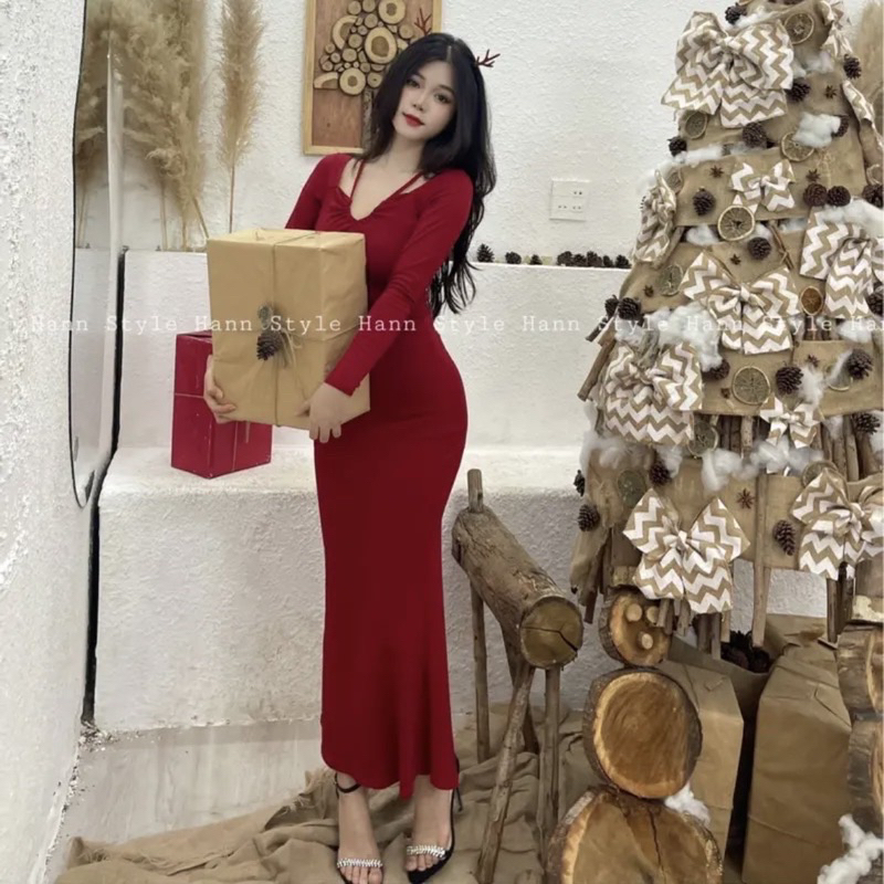 🔥 ĐẦM BODY GÂN 2 DÂY XẺ TÀ