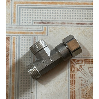 Tê rắc co inox Tê inox 304 hai đầu ren 15