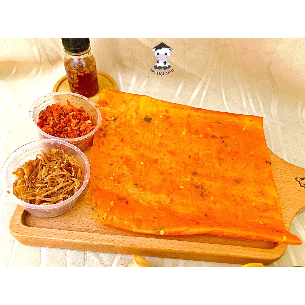 Combo Bánh Tráng Phơi Sương Tóp Mỡ Hành Phi 350G Bò Đội Nón