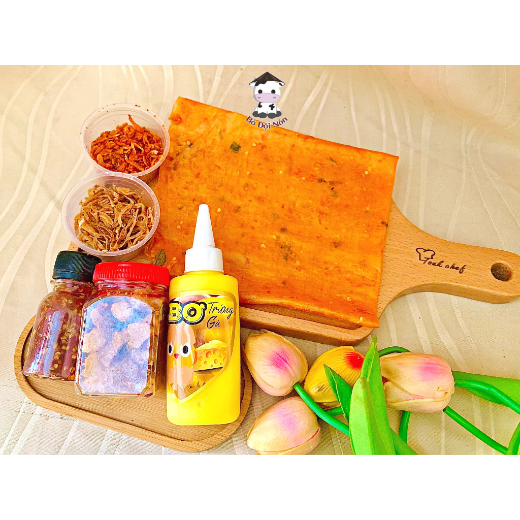 Combo Bánh Tráng Phơi Sương Tóp Mỡ Hành Phi 350G Bò Đội Nón