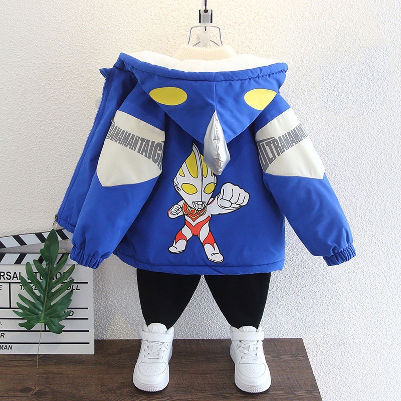 Áo khoác gió lót lông mẫu siêu nhân nhện cho bé trai 8-35kg