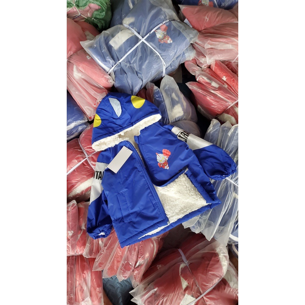 Áo khoác gió lót lông mẫu siêu nhân nhện cho bé trai 8-35kg