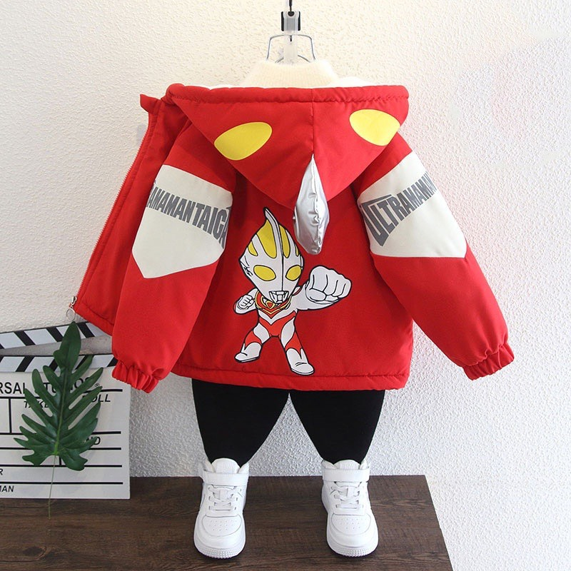 Áo khoác gió lót lông mẫu siêu nhân nhện cho bé trai 8-35kg