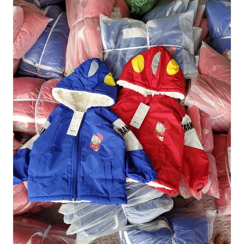 Áo khoác gió lót lông mẫu siêu nhân nhện cho bé trai 8-35kg