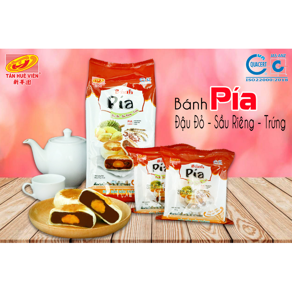 Bánh Pía Đậu đỏ sầu riêng trứng Tân Huê Viên (540g)