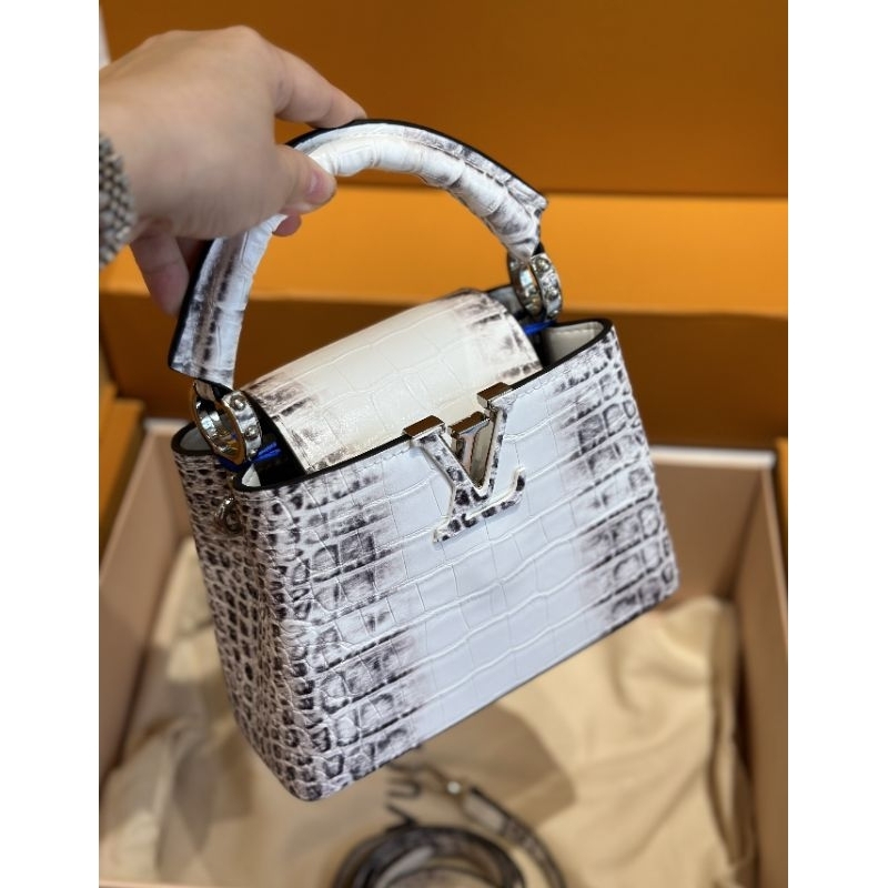 Túi xách dành cho nữ LV Capu..Himalaya 21cm vân cá sấu 2 bên chuẩn xịn kèm hộp vip nam châm
