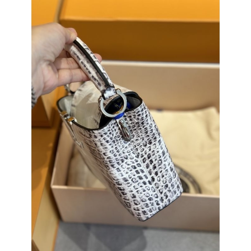 Túi xách dành cho nữ LV Capu..Himalaya 21cm vân cá sấu 2 bên chuẩn xịn kèm hộp vip nam châm