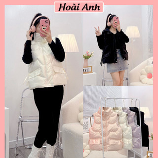 Áo phao gile gucci vân chìm cổ khóa cao áo phao sát nách freesize