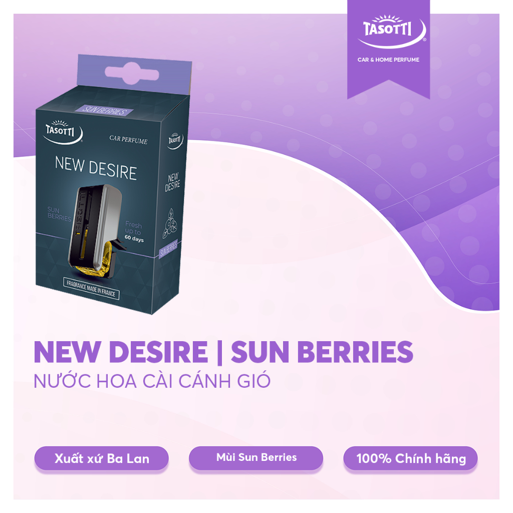 Nước hoa xe hơi kẹp cửa gió TASOTTI NEW DESIRE DOUBLE nhiều mùi hương, nước hoa chiết xuất thiên nhiên | BigBuy360 - bigbuy360.vn