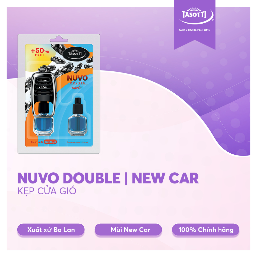 Nước Hoa Xe Ô tô Kẹp Cửa Gió TASOTTI NUVO DOUBLE Thương Hiệu Đẳng Cấp Châu Âu | BigBuy360 - bigbuy360.vn