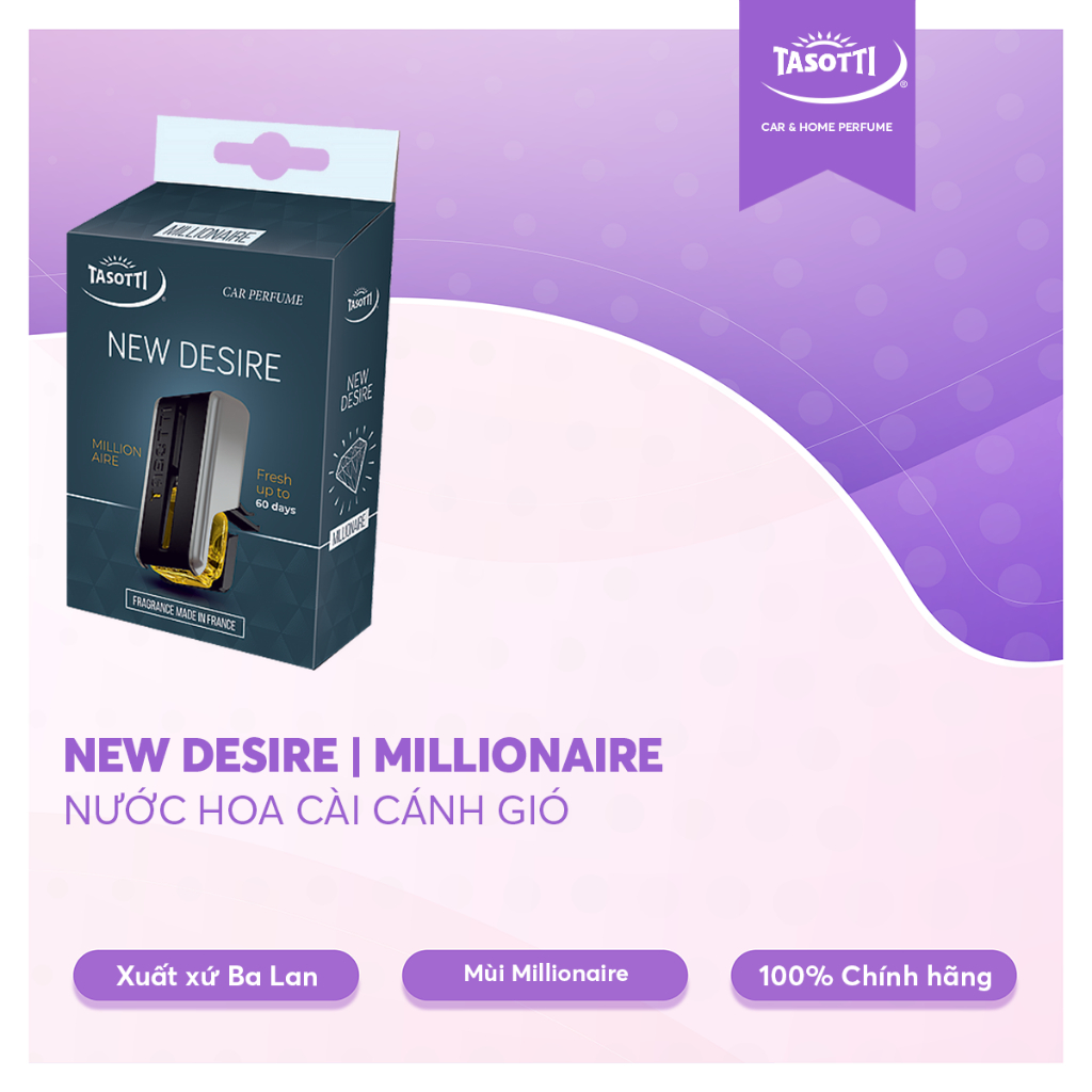 Nước hoa xe hơi kẹp cửa gió TASOTTI NEW DESIRE DOUBLE nhiều mùi hương, nước hoa chiết xuất thiên nhiên | BigBuy360 - bigbuy360.vn