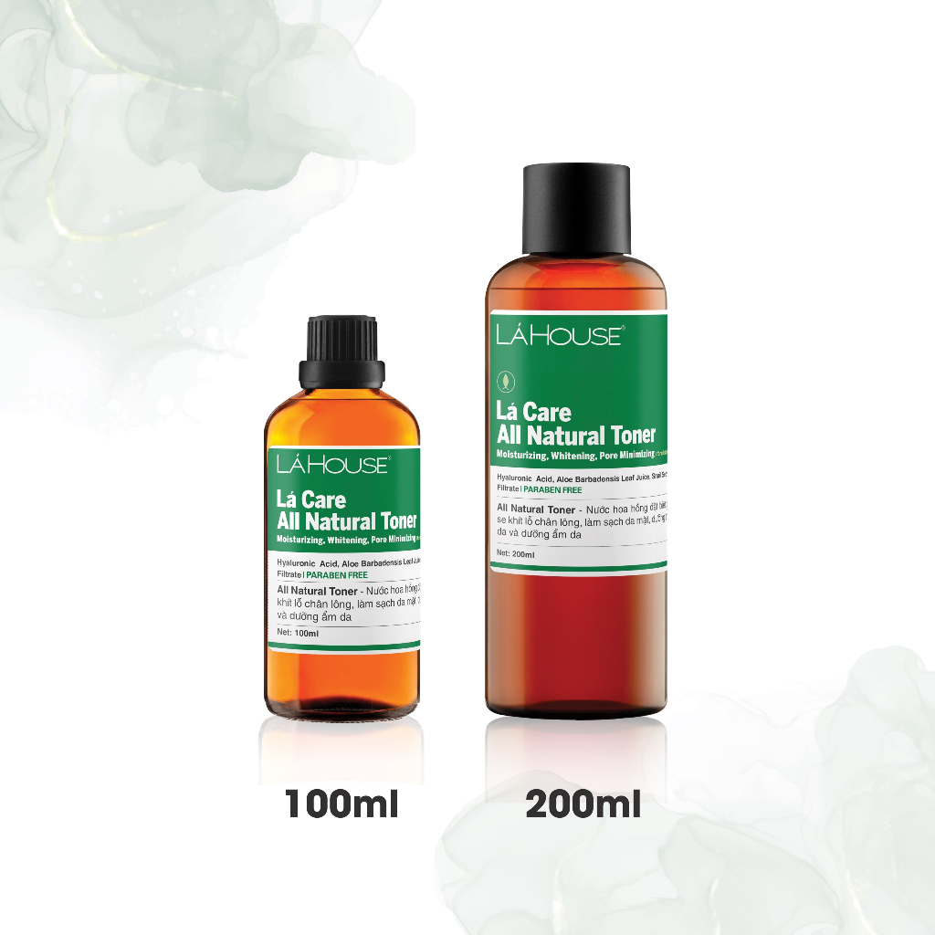 Bộ sản phẩm dưỡng da LÁ HOUSE gồm Toner Lá Care All Natural,Bông tẩy trang