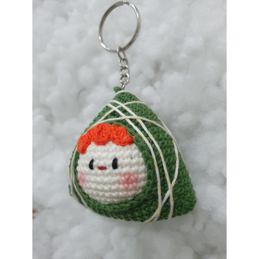 Móc khóa bằng len Bánh ú Handmade