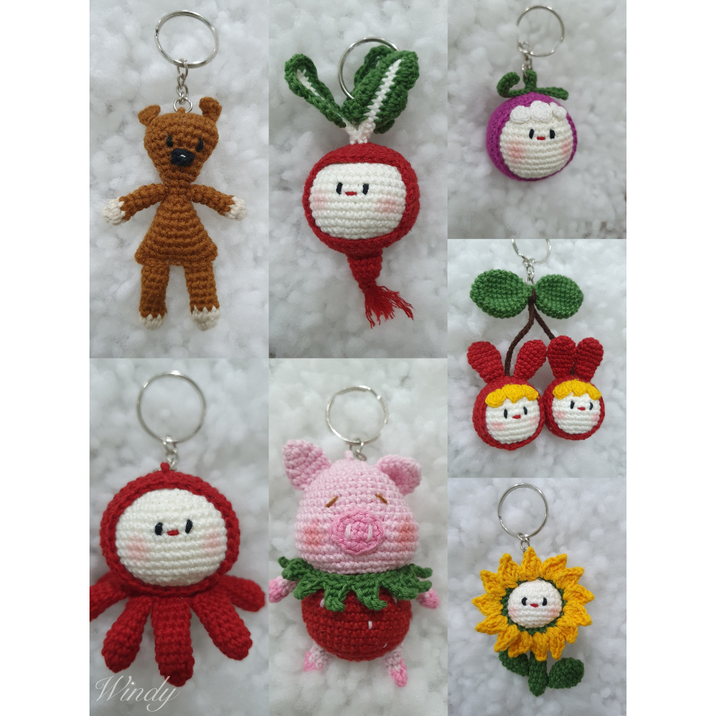Móc khóa bằng len Siêu cutee Handmade