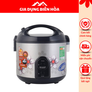 Nồi cơm điện sharp 2.2 lít ks-r231stv -hàng trưng bày mới 96% - số người ăn trên 6 người chất liệu lòng nồi:hợp kim nhôm