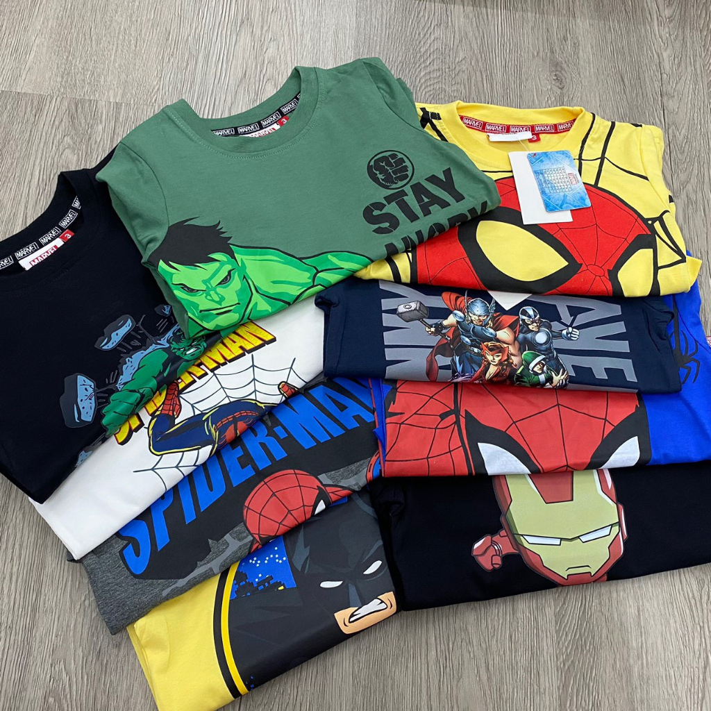Áo cotton dài tay Marvel xuất dư xịn cho bé trai siêu đẹp