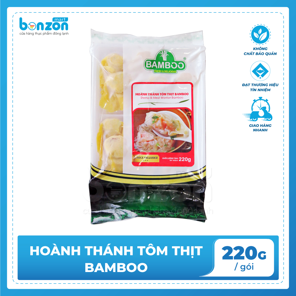 Bonzon - Hoành thánh tôm thịt Bamboo 220G