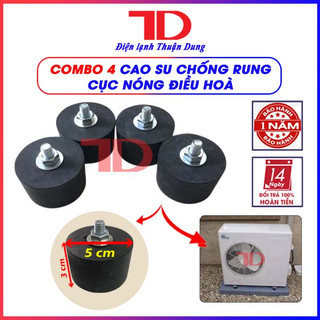 Combo 4 Cao su chống rung cục nóng điều hòa, đế cao su giảm chấn chống rung