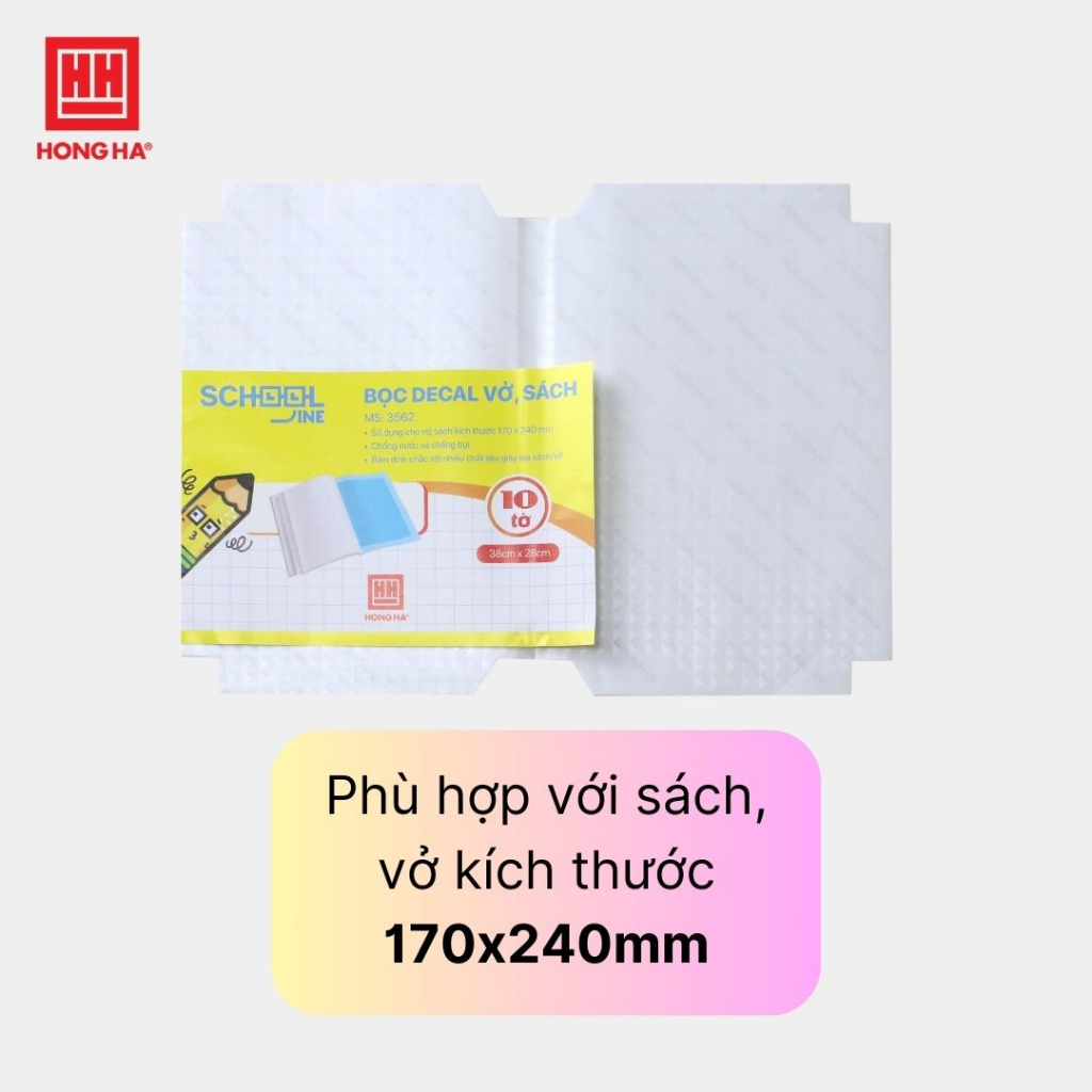Bọc decal vở, sách Hồng Hà   - 3562