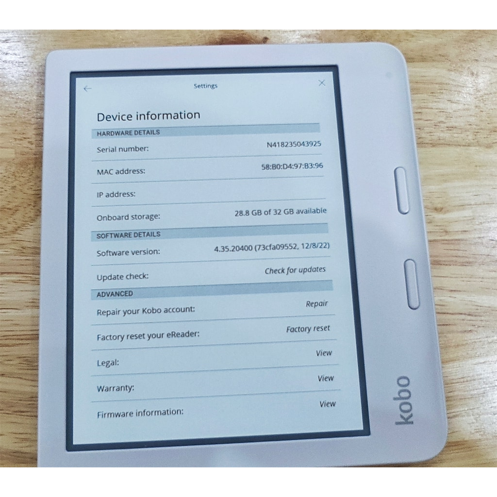 Máy Đọc Sách Kobo Libra 2 32GB - Đã Cài Koreader và Patch