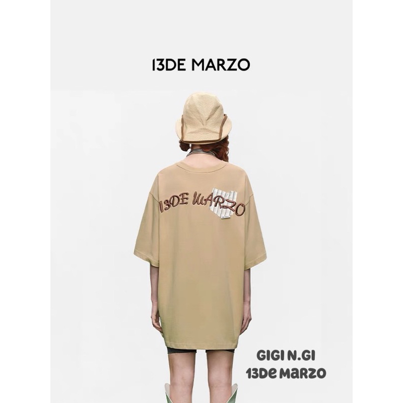 Áo phông 13de marzo phối sơ mi đính gấu thỏ bông