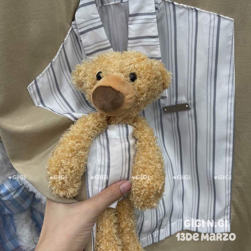 Áo phông 13de marzo phối sơ mi đính gấu thỏ bông