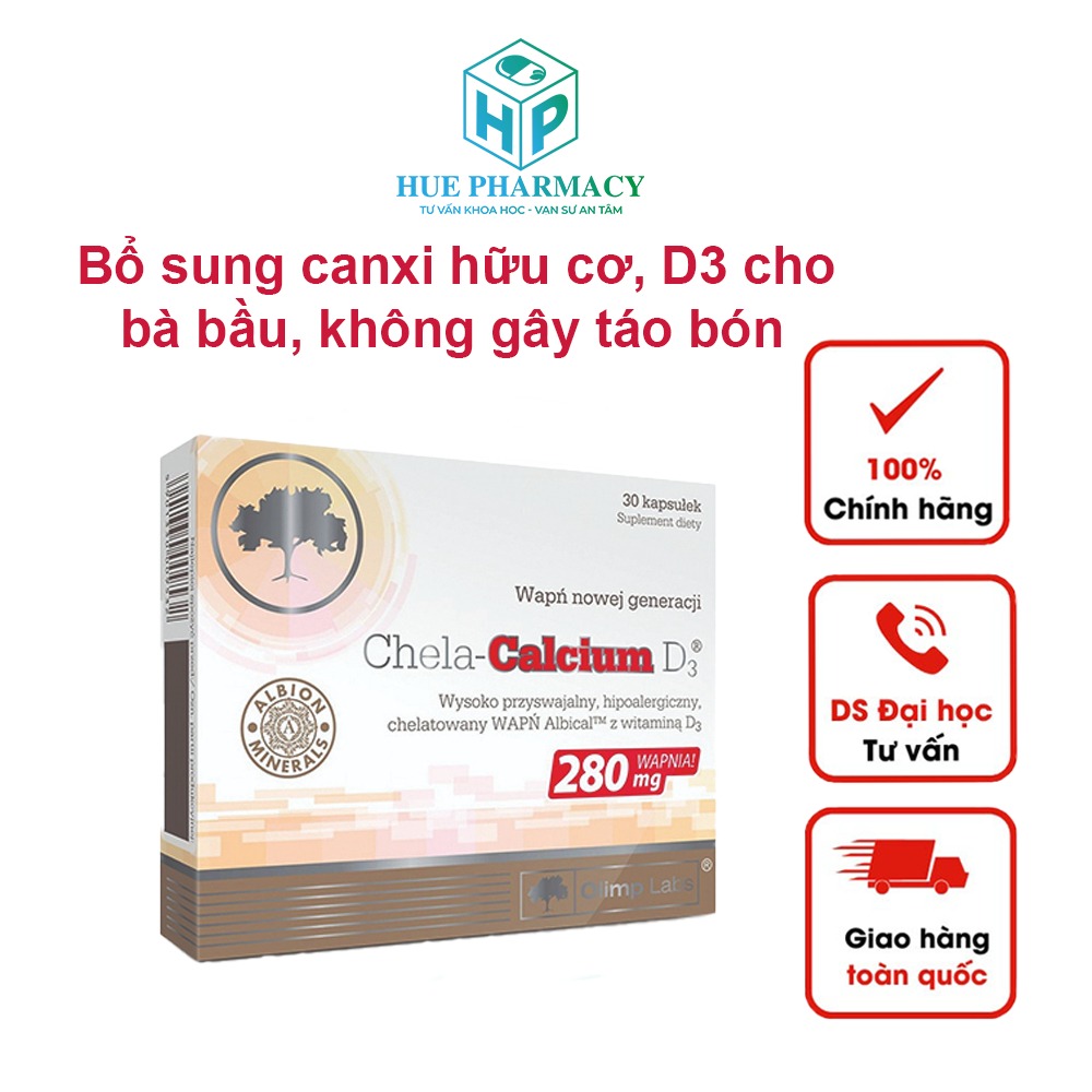 [Chính hãng] Canxi Chela Calcium D3 OLIMP LAPS Canxi cho bà bầu, bổ sung canxi hữu cơ, vitamin D3 kh