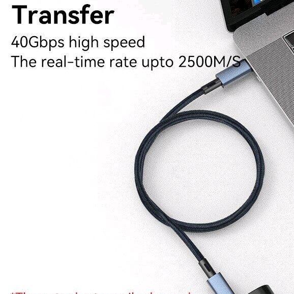 Dây Cáp Sạc Nhanh Thunderbolt 3 4 USB 4 PD3.1 240W 48V 5A Type C 40Gbps truyền hình ảnh 8K 60hz