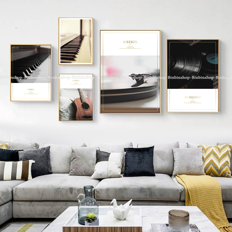 Tranh treo tường trang trí decor phòng âm nhạc 10 có khung kèm đinh treo