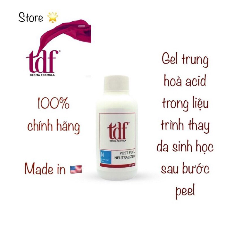 CHÍNH HÃNG TDF Post Peel Trung hòa acid peel da sinh  học- tái tạo da- TDF Post Peel Neutralize 120ml,1 lít