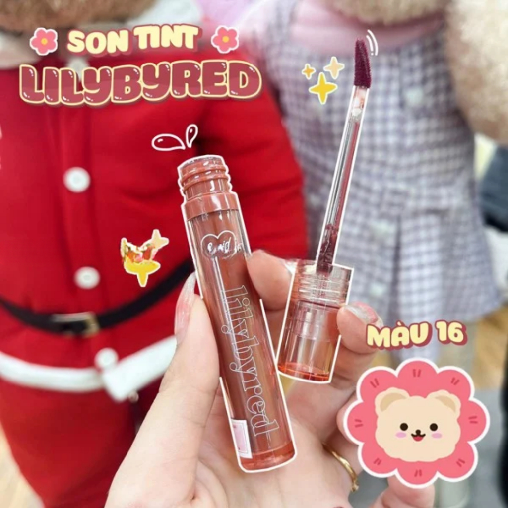 Son Kem Lì Lilybyred Glassy Layer Fixing Tint Màu 08 BURNT BRICK và Màu 16 CHERISH FUDGE