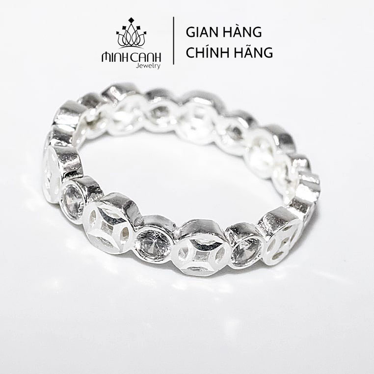 Nhẫn Bạc Nữ Kim Tiền Đá Tròn Đem Lại May Mắn Đầu Năm Minh Canh Jewelry