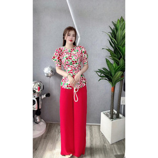 Bộ bà ba hoa tay phồng nút Ngọc 🌷🌷🌷🌷🌷