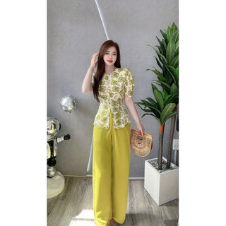 Bộ bà ba hoa tay phồng nút Ngọc 🌷🌷🌷🌷🌷