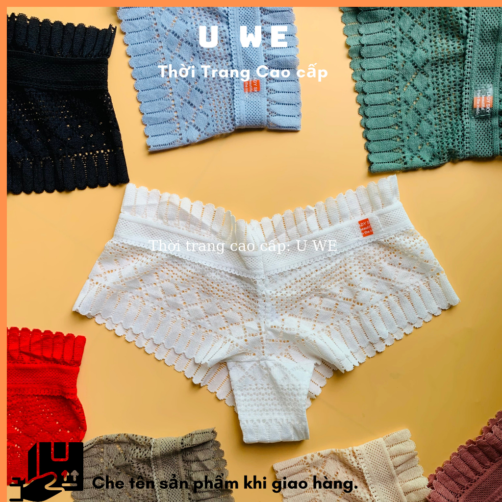 Quần Lót Ren Cao Cấp Mềm Mịn Co Giãn , Quần Lọt Khe Nữ Mặc Nữa Mông Sexy Quyến Rũ - U We