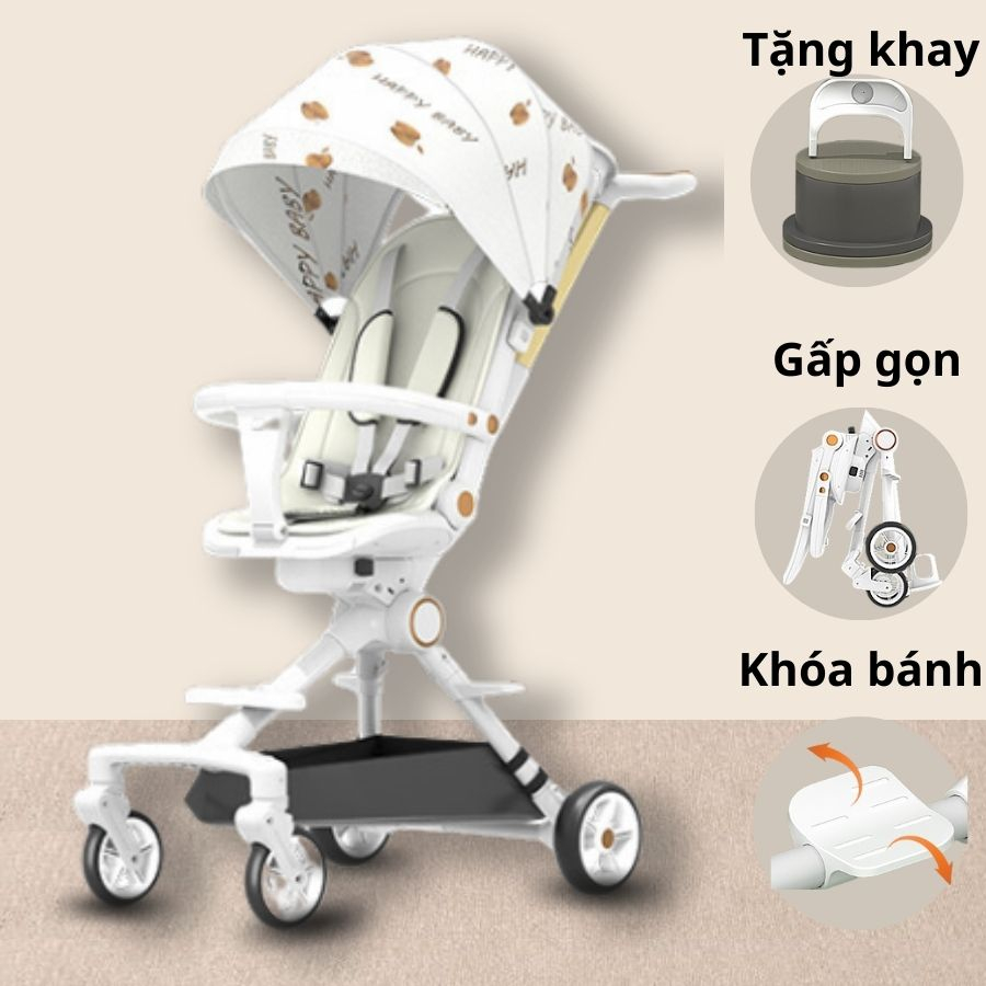 Xe đẩy cho bé, xe đẩy gấp gọn đảo chiều khung chắc chắn - NTX88