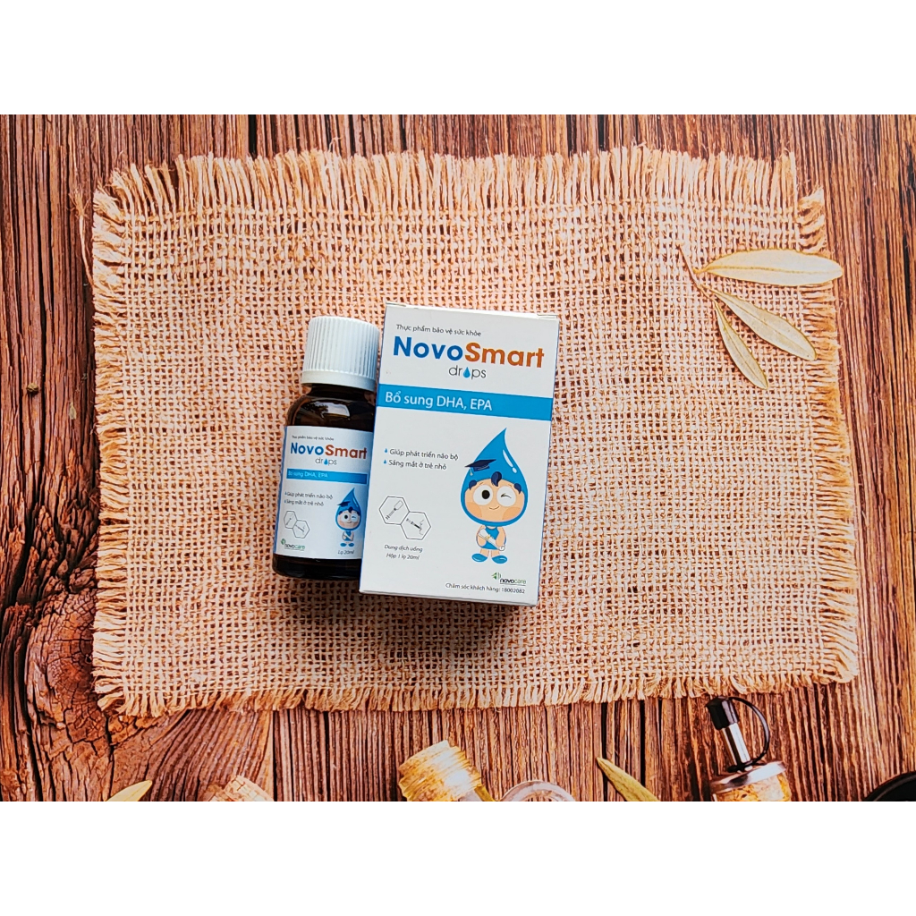 DHA, EPA Nhũ Tương Nhỏ Giọt Không Tanh, Hàm Lượng Cao - Novosmart Drop - Giúp Phát Triển Não Bộ, Tăng Khả Năng Tập Trung