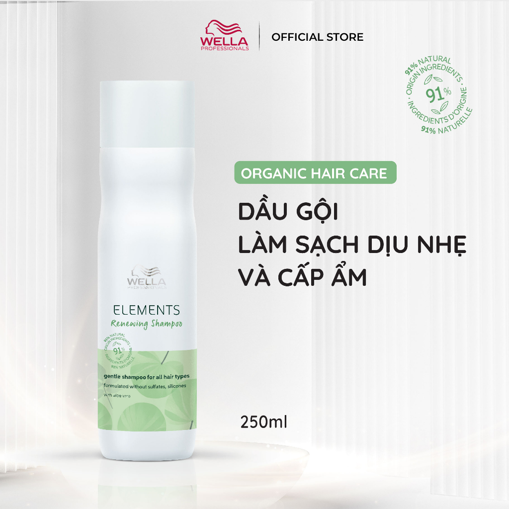 Dầu gội làm sạch dịu nhẹ và cấp ẩm chiết xuất thiên nhiên Wella Elements Renewing Shampoo 250ml-1000ml