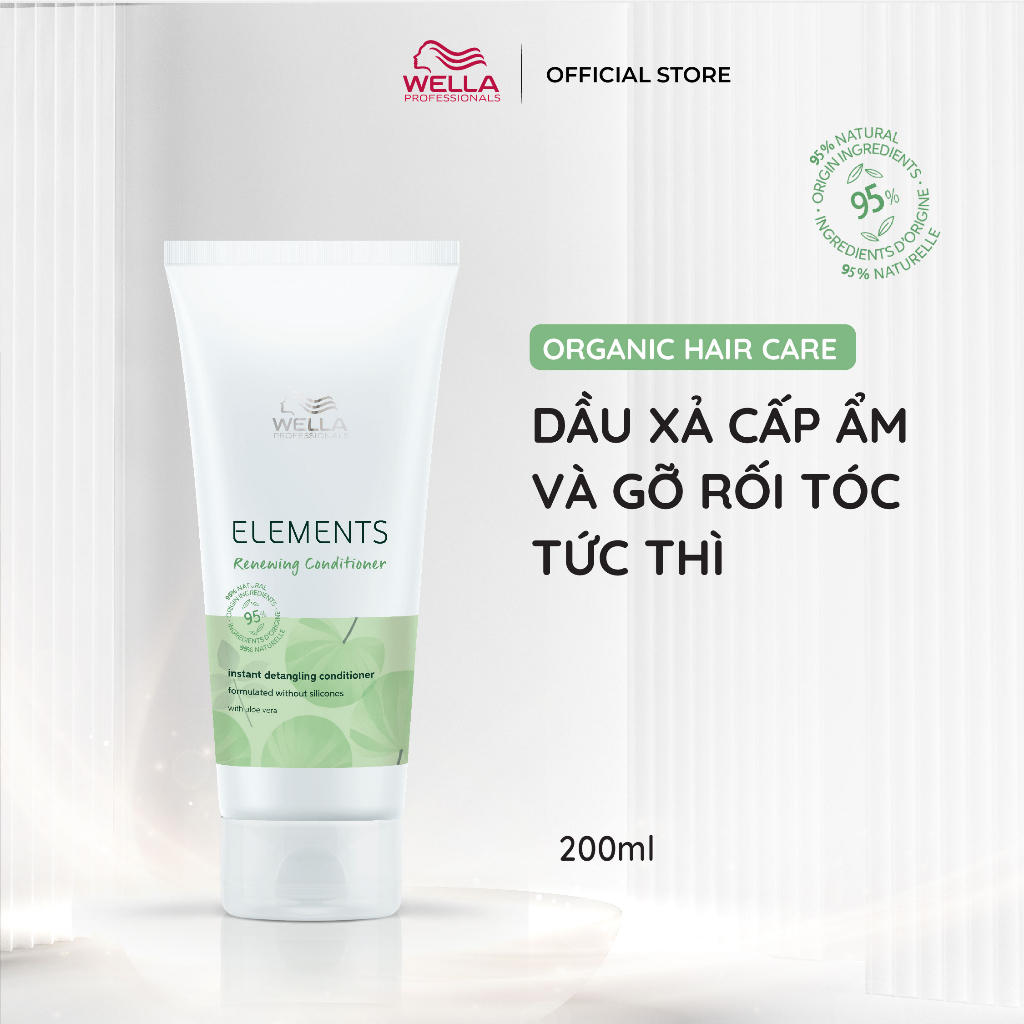 [NEW] Dầu xả cấp ẩm và suôn mượt tóc tức thì Wella Elements Renewing Conditioner 200ml-1000ml