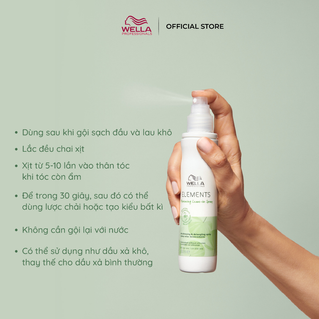 [NEW] Xịt Dưỡng Tái Tạo Độ Bóng Mượt Tóc Và Ngăn Ngừa Tóc Gãy Rụng Wella Elements 150ml