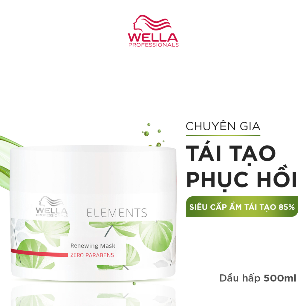 [2022] Dầu hấp WELLA Elements phục hồi độ ẩm, nuôi dưỡng và bảo vệ sợi tóc Elements Renewing 150ml-500ml