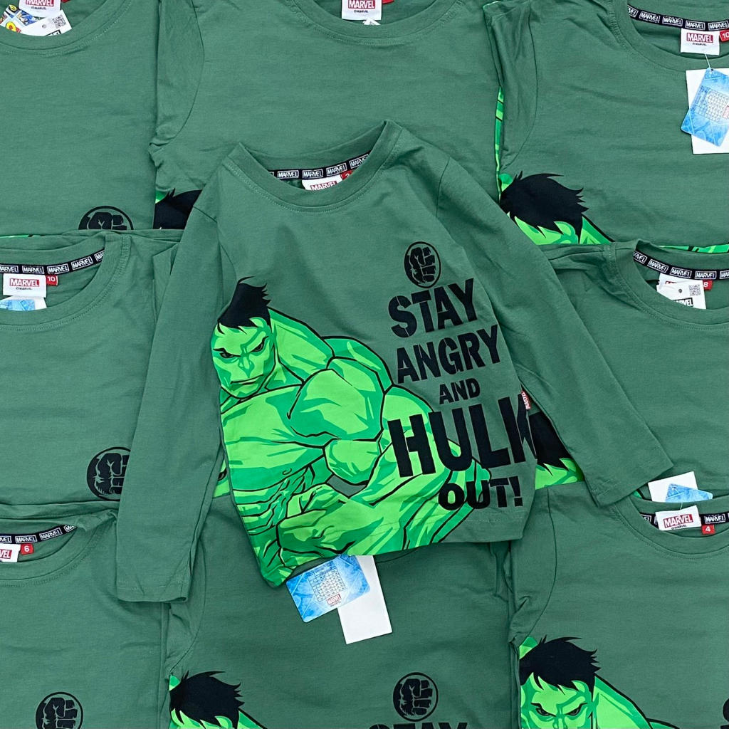 Áo cotton dài tay Marvel xuất dư xịn cho bé trai siêu đẹp