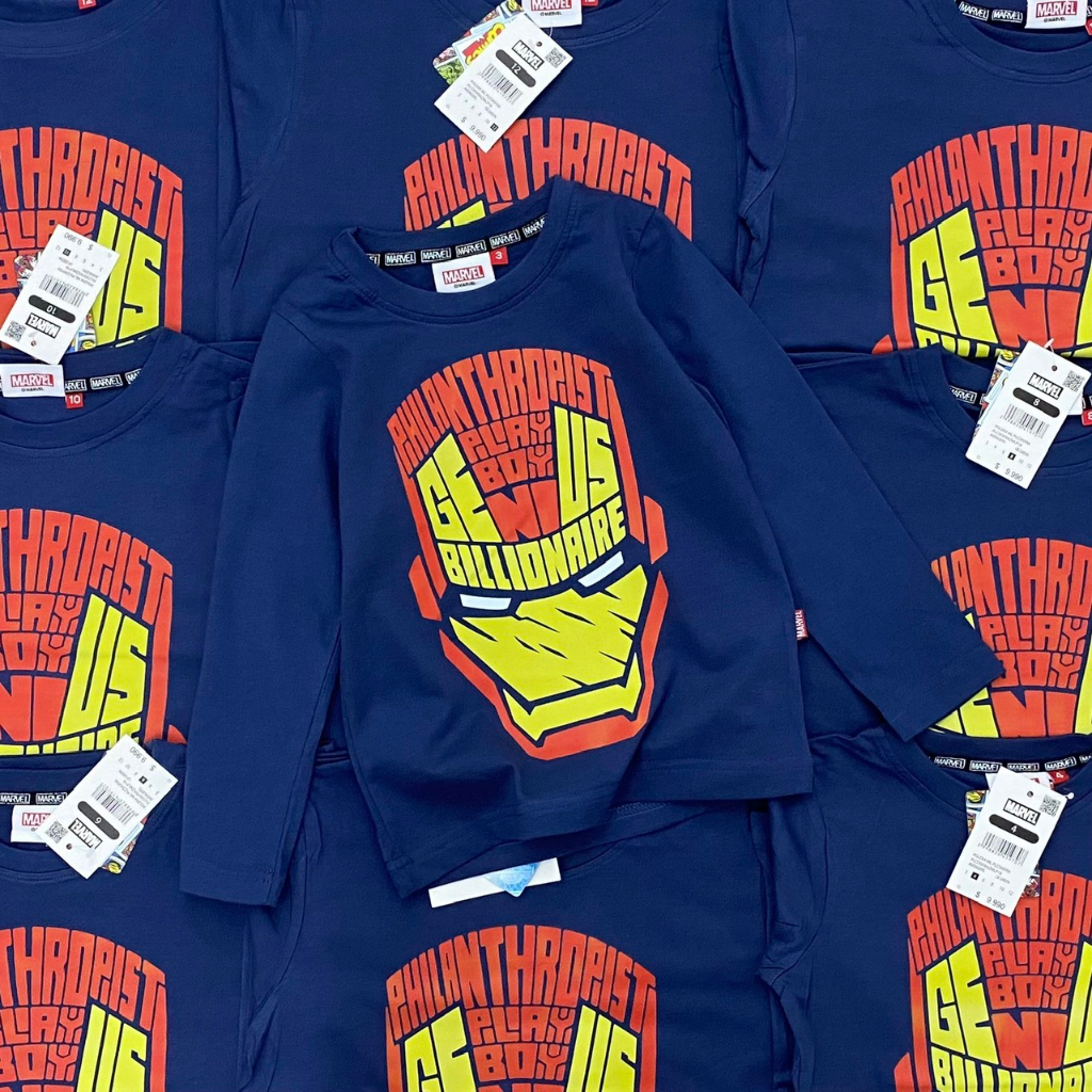 Áo cotton dài tay Marvel xuất dư xịn cho bé trai siêu đẹp