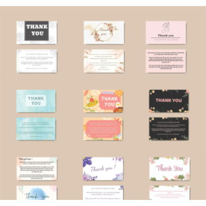 10-100 Card cảm ơn, Thiệp cám ơn, Card Thank You dành cho shop bán hàng nhiều mẫu đẹp mẫu 6-10