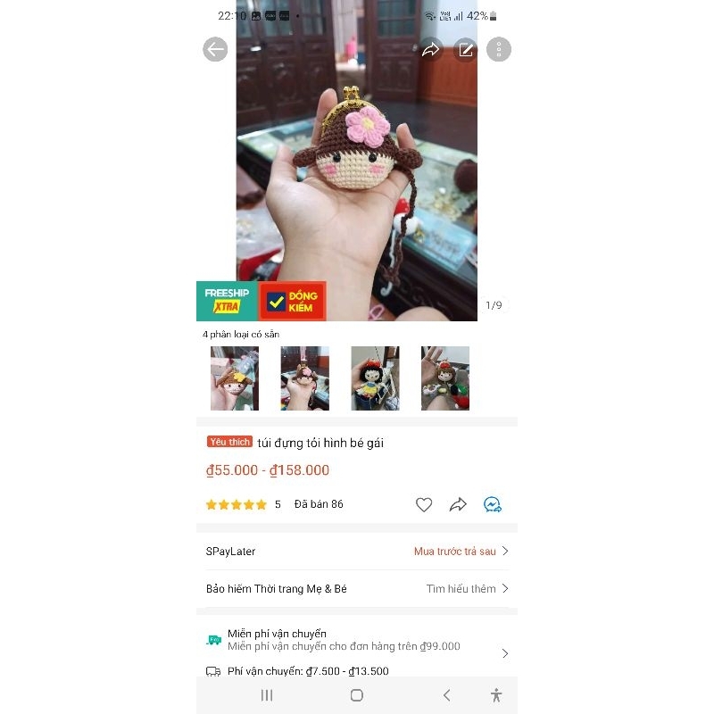 Túi đựng tỏi hình bé gái